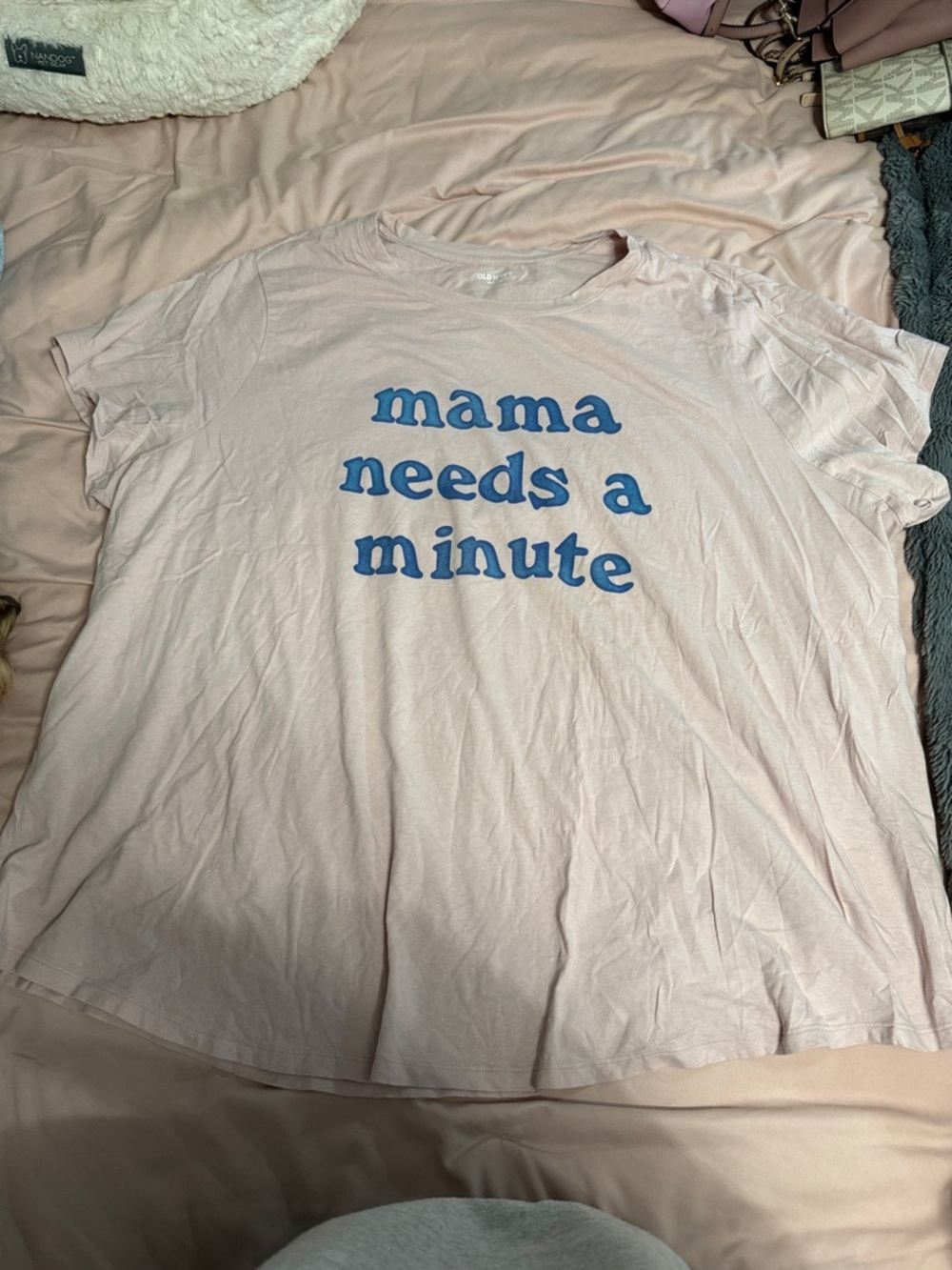 Old Navy Pink Graphic Tee with Blue Lettering